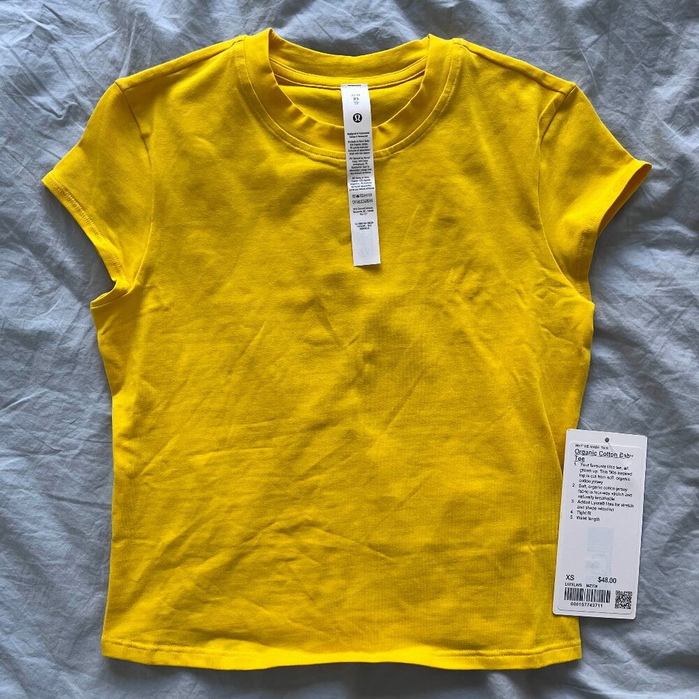 Lululemon Organic Cotton Baby Tee, XS, NWT